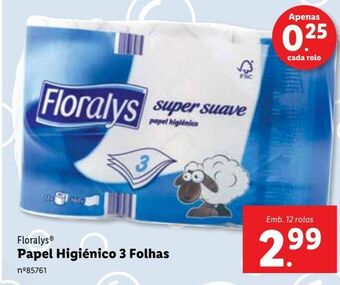Lidl Papel higiênico floralys promoção