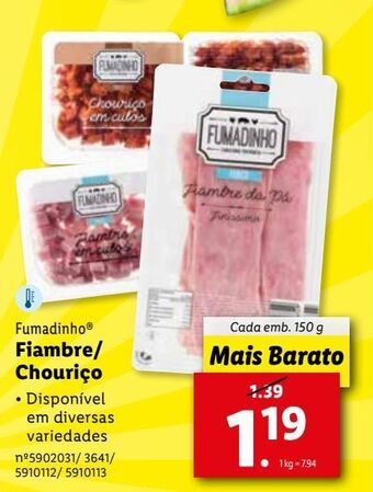 Lidl Chouriço fumadinho promoção