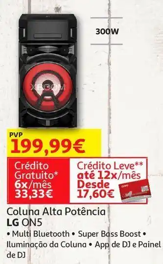 Auchan Coluna alta potência lg on5 promoção