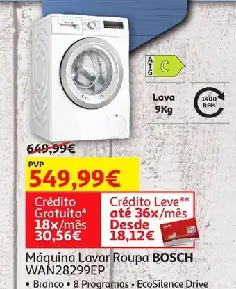 Maquina lavar roupa bosch:branco wan28299ep