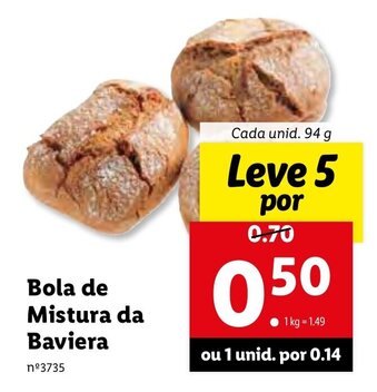 Lidl Bola de Mistura da Baviera 94g promoção