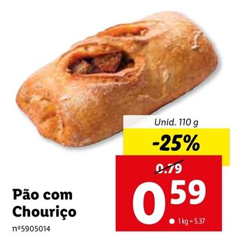 Lidl Pão com Chouriço 110g promoção