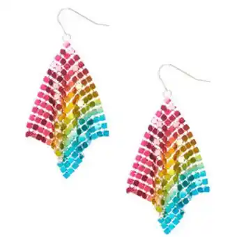 Claire's Rainbow chainmail drop earrings promoção