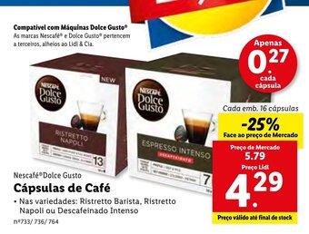 Lidl Càpsulas de Café promoção