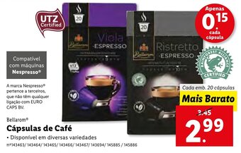 Lidl Bellarom Cápsulas de Café 20 cápsulas promoção