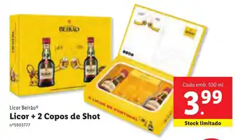 Lidl Licor + 2 Copos de Shot 100ml promoção