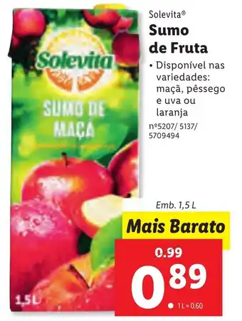 Lidl Sumo de Fruta 1,5L promoção