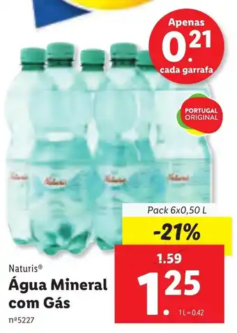 Lidl Água Mineral com Gás Pack 6x0,50L promoção