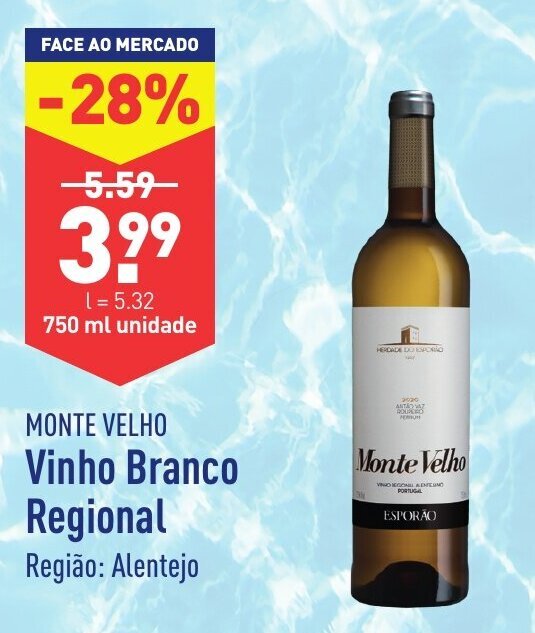 ALDI Monte Velho Vinho Branco Regional promoção