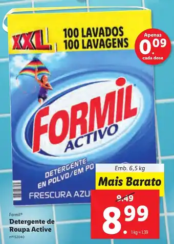 Lidl Detergente de Roupa Active 6,5kg promoção