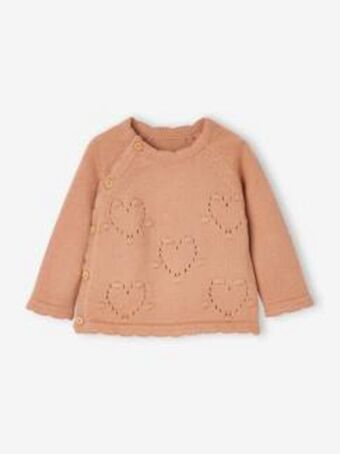 Vertbaudet Camisola estilo casaco, para recém-nascido - castanho claro... promoção