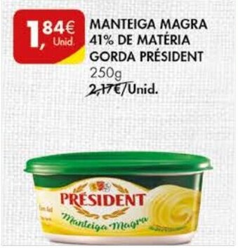 Pingo Doce Manteiga Magra 41% de Matéria Gorda President 250g promoção