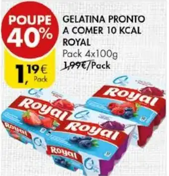 Pingo Doce Gelatina Pronta a Comer 10 KCAL Royal Pack 4x100g promoção