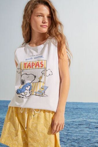 Pijama corto 100% algodón estampado snoopy