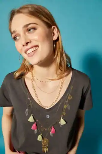 Springfield Camiseta abalorios promoção