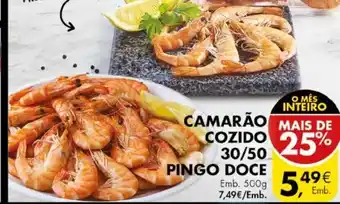 Pingo Doce Camarão Cozido 30/50 Pingo Doce 500g promoção