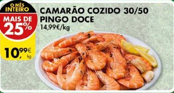 Pingo Doce Camarão Cozido 30/50 Pingo Doce promoção