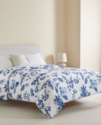 ZARA HOME Capa de edredão flores azuis promoção