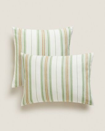 ZARA HOME Capa de almofada riscas promoção