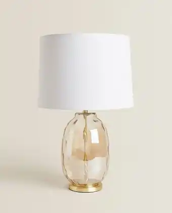 ZARA HOME Candeeiro com base de cristal em dourado promoção