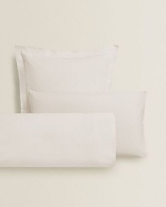 ZARA HOME (180 fios) fronha de almofada percal promoção