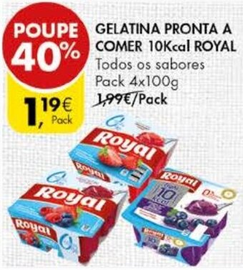 Pingo Doce Gelatina Pronta a Comer Royal 4x100g promoção