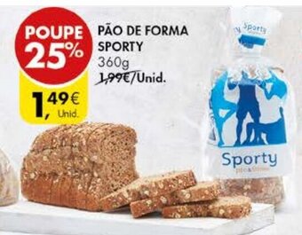 Pingo Doce Pão de Forma Sporty 360g promoção