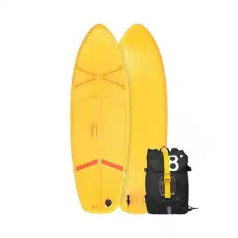 Decathlon Prancha insuflável de stand up paddle principiante compacta s branco amarelo promoção
