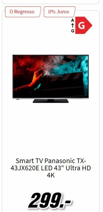 Smart TV Panasonic 43" Ultra HD 4K