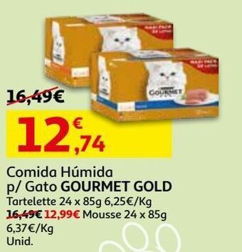 Auchan Comida húm gato gourmet gold promoção