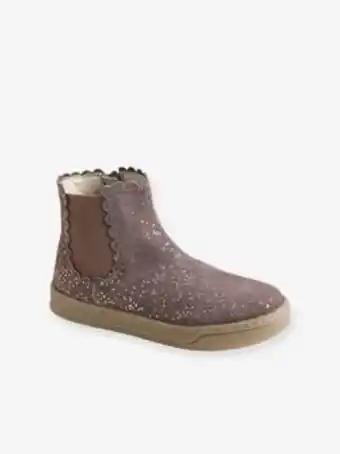 Vertbaudet Botas com elástico e fecho, para menina - bege medio... promoção