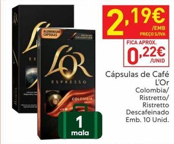 Recheio Cápsulas de café l'or promoção
