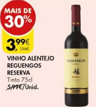Pingo Doce Vinho Alentejo Reguengos Reserva 75cl promoção
