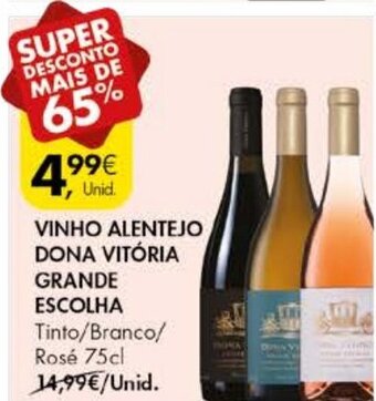 Pingo Doce Vinho Alentejo Dona Vitória Grande Escolha 75cl promoção
