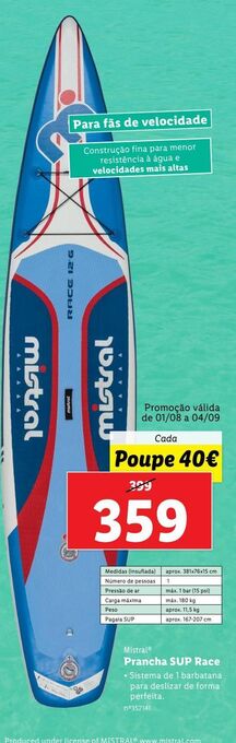 Lidl Prancha de surf promoção