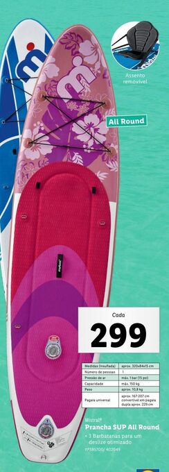 Lidl Prancha de surf promoção