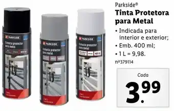 Lidl Tinta metalizada parkside promoção