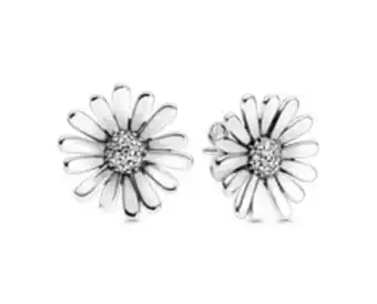 Brincos pavé daisy flower statement