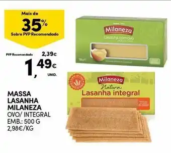 Continente Bom dia Lasanha milaneza promoção