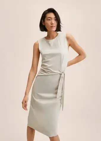 Mango Vestido de algodão com laço promoção