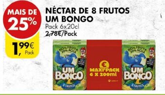 Pingo Doce Néctar de 8 Frutos um Bongo Pack 6x20cl promoção
