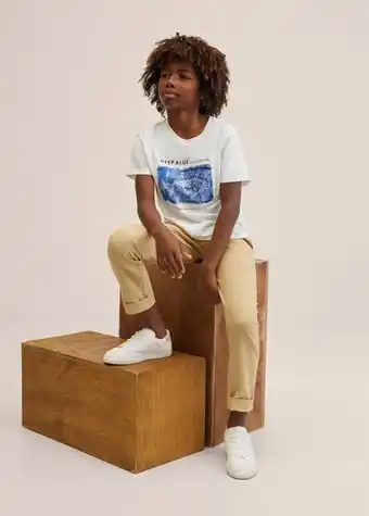 Mango Calças de linho com cintura elástica promoção