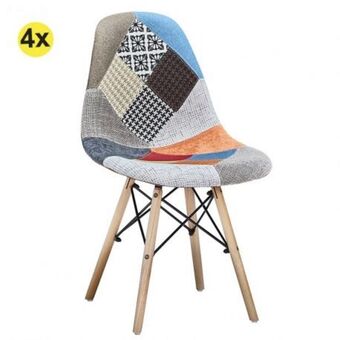Homy Casa Pack 4 cadeiras festa (patchwork multicor) promoção