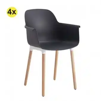 Homy Casa Pack 4 cadeiras de sala lolita (preto) promoção