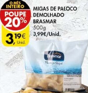 Pingo Doce Migas de Paloco Demolhado Brasmar 500g promoção
