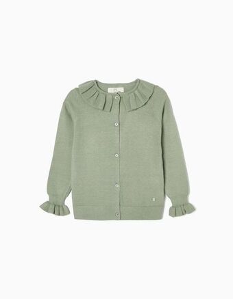 Zippy Casaco de malha com folhos para menina, verde promoção