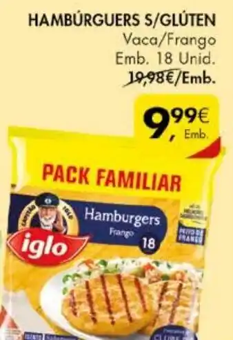 Pingo Doce Hambúrguer S/Glúten 18 Unid promoção
