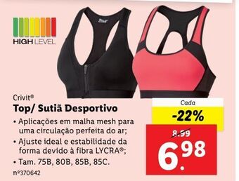 Lidl Top desportivo promoção