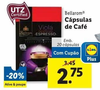 Lidl Cápsulas de café bellarom promoção