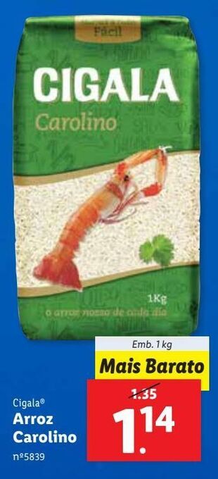 Lidl Arroz cigala promoção